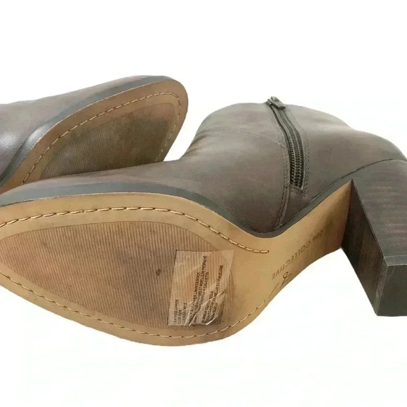 206 Collective Everett heeled ankle boot V front side zip brown - Picture 5 of 7